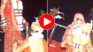 Viral Video: Bride Falls As Jaimala Stage Breaks, But Groom Catches Her Romantically. Watch