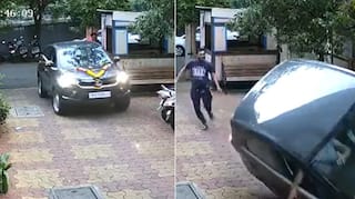'Grand Arrival': Brand New Car Crashes Into Row of Parked Bikes in Mumbai | Watch