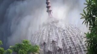 Giant Dome of Jakarta Islamic Centre Grand Mosque Collapses after Massive Fire