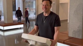 'Let That Sink In!': Musk, Self Proclaimed 'Chief Twit', Walks Into Twitter Headquarters With A Sink