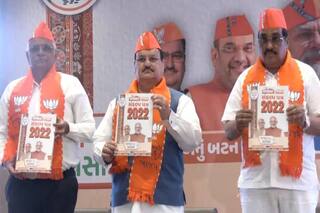 गुजरात में बीजेपी ने जारी किया घोषणा पत्र, 20 लाख नौकरी, पोस्ट ग्रेजुएशन तक लड़कियों को मुफ्त शिक्षा देने का वादा