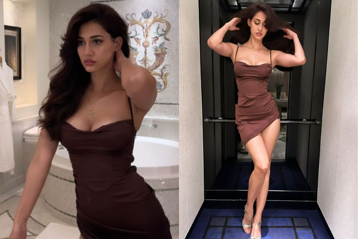Disha Patani is Still The Summer Girl of Our Dreams in Sexy Coffee Brown Mini Dress With Plunging Neckline- See Viral PICS image