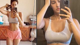 Disha Patani Oozes Oomph in Grey Sports Bra And Pink Shorts as She Flaunts Her Hot-Toned Abs - See Viral Photo