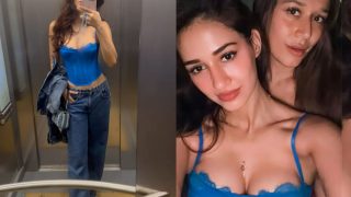 Disha Patani Looks Weekend Ready in Sexy Blue Corset Top And Denim With Tiger Shroff's Sister Krishna - Watch Viral Clip
