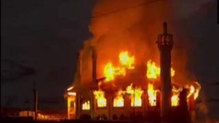 Massive Fire Completely Damages Kargil’s Jamia Masjid