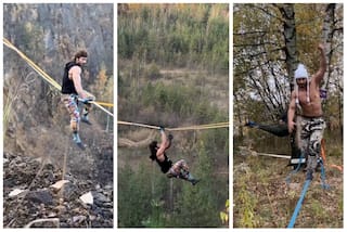 Vidyut Jammwal Performs Breathtaking Highline Aerial-Action Stunt - Watch