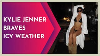 Kylie Jenner Looks Too Hot To Handle In Shiny Black Two-Piece Bikini As She Poses In Aspen   s Frigid Weather