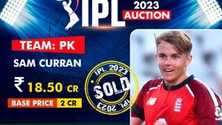 Sam Curran Becomes Most Expensive Buy In IPL Auction, Goes To PBKS For INR 18.50 Crores