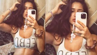 Disha Patani Slays Mirror Selfie Game in Hot White Sports Bra And Black Tights - See Viral Pic