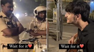 मुंबई पुलिस को 'केसरिया तेरा इश्क' गाकर शख्स ने बनाया अपना फैन, Video ने मचाई हलचल