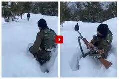 Viral Video: Army Jawan Wades Through Waist-Deep Snow With Smile; Internet Salutes | WATCH