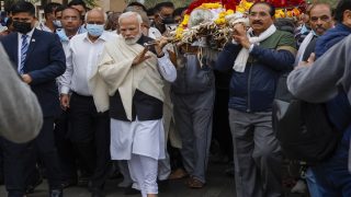 With Folded Hands, PM Modi Bids Final Adieu To Mother Heeraba As She’s Laid To Rest