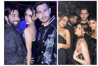 Nysa Devgan in Hot Black Dress Celebrates New Year With Ahaan Shetty And Freinds