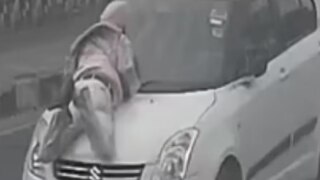 Honking Feud Turns Ugly: Man Hit, Dragged On Car's Bonnet In Delhi's Rajouri Garden. Horrific Video Emerges