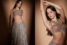 Elli AvrRam Looks Like Mermaid in Desert in Shimmery Lehenga