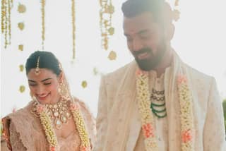 HIGHLIGHTS | KL Rahul-Athiya Shetty Wedding First Pics Out: Couple Looks Gorgeous in Pastel Outfits - See Pics