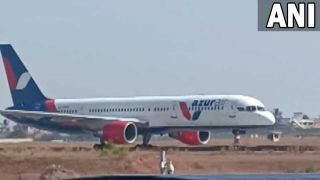 मॉस्को-गोवा चार्टर्ड फ्लाइट 15 घंटे बाद जामनगर से गोवा के डाबोलिम एयरपोर्ट पहुंची
