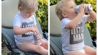 Viral: Toddler ‘Gulps Beer’ Straight From Can; What Happens Next? WATCH VIDEO
