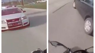 Viral Video: Biker Tries To Run Away From Police, Meets His Nemesis At The Other Turn | WATCH