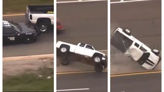 Pickup Truck Topples, Turns Completely On Its Head, Lands On All Four And Drives Away | Watch Viral Video
