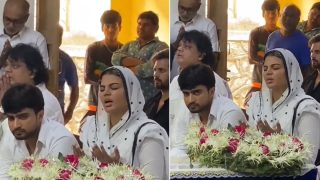 Rakhi Sawant Bids Adieu to Her Late Mother in Emotional Video as Adil Khan Stands by Her Side - Watch