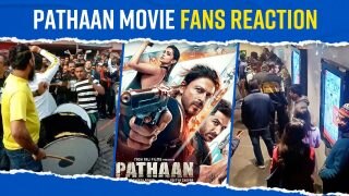 Pathaan Release Updates: Fans Stand In Long Queue To Buy Tickets For The SRK Starrer, Checkout Their Crazy Reaction In The Video