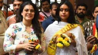 Nysa Devgan in White Suit, Kajol in Floral Kurti Visit Siddhivinayak Temple, Fan Says ‘Poo Bani Parvati’