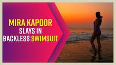 Mira Kapoor Poses In a Blue Backless Swimsuit Amidst Gorgeous Sunset And Beach, Fans Say, 'Wowww' - Watch Video