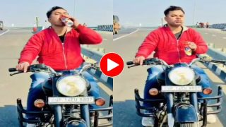 Viral Video: एक्सप्रेस-वे पर बीयर पीकर बुलेट दौड़ा रहा था शख्स, अब पुलिस ने पकड़ा दिया हजारों का चालान