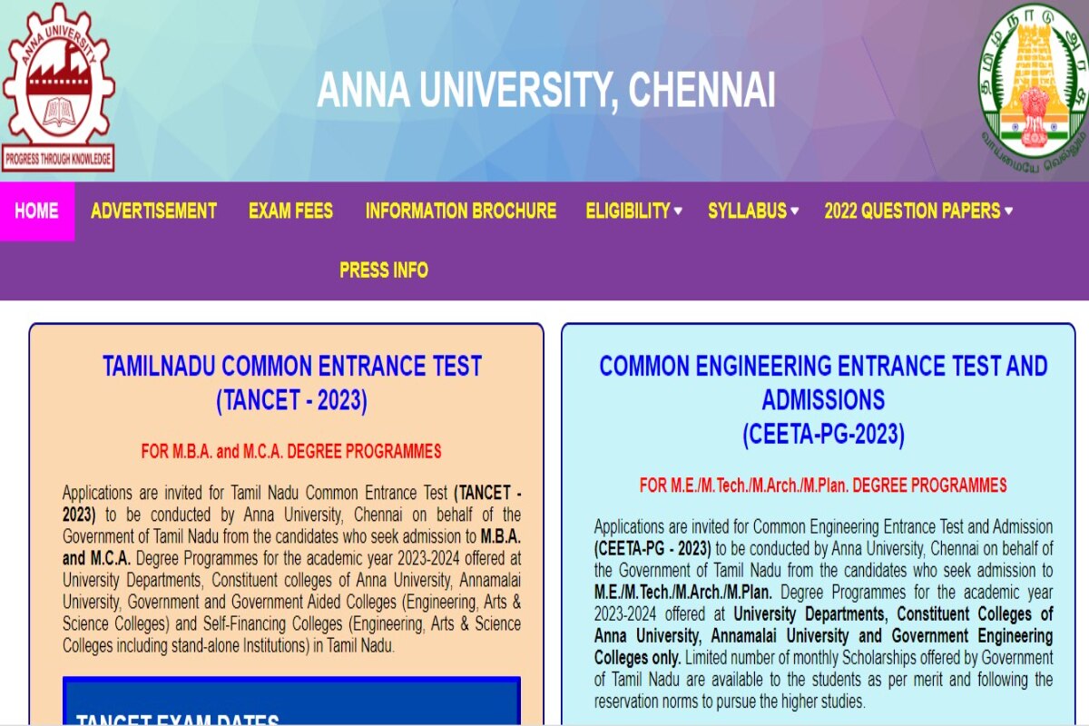 Tamil Nadu Tancet 2018 Syllabus