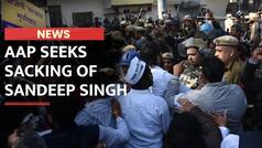 AAP protests against Sandeep Singh in Panchkula, Says 'Sack him immediately' - Watch Video