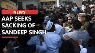 AAP protests against Sandeep Singh in Panchkula, Says 'Sack him immediately' - Watch Video