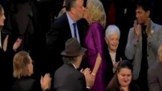 Did Jill Biden Kiss Kamala Harris' Husband Ahead of State of The Union Address? Watch Viral Video