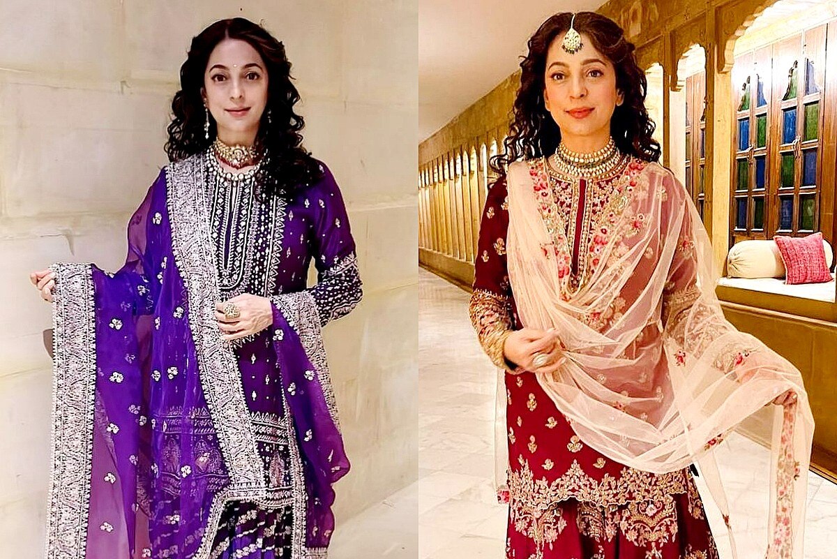 1200px x 801px - Juhi Chawla Shares New Pics From Sid-Kiara Jaisalmer Wedding, Check Out Her  Mehendi Look in Purple Gharara Set