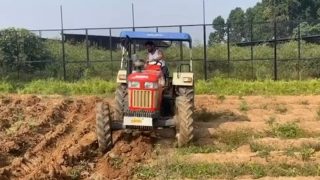 MS Dhoni Drives Tractor in Unseen Desi Look, Fans go Gaga Over Viral Video - Watch