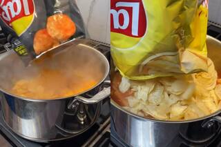 Viral Video: Woman Shares The Bizarre Recipe of Mashed Potatoes With Lays - Watch