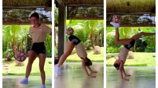 Girl’s Skills At Balancing And Controlling Football While Doing Acrobats Will Leave You Awestruck | Watch Viral Video