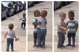 Viral Video Of Toddlers    Friendship And Love For Each Other Wins Internet; Not To Be Missed