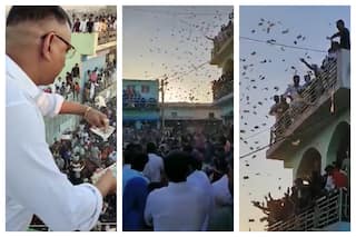 When It Rained 100 And 500 Rupee Notes In Gujarat   s Mehsana | Watch Viral Video