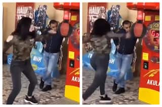 Girl Mistakes Boyfriend   s Face For Punching Bag And It   s OOH AAH OUCH For Him | Watch Viral Video