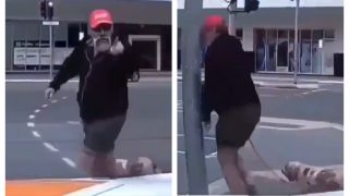 Elderly Pedestrian Gets Mad At Car Driver Without Reason, Gets Hit By Instant Karma | Watch Viral Video