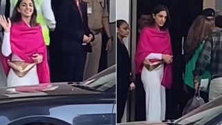 Bride-to-be Kiara Advani Radiates Glow in Simple Cord-Ord Set And Pink Shawl, Jets Off to Rajasthan With Family-WATCH