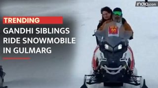 Rahul Gandhi, Sister Priyanka Enjoy Snow Scooter Ride In Gulmarg - Watch Video