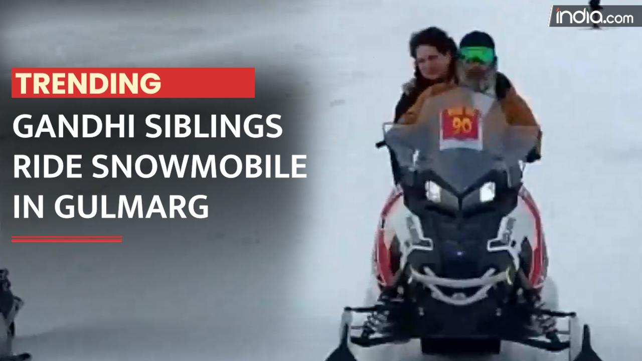 Rahul Gandhi, Sister Priyanka Enjoy Snow Scooter Ride In Gulmarg - Watch Video