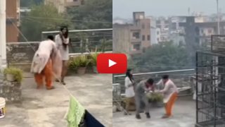 Ladka Ladki Ka Video: वैलेंटाइन मनाने प्रेमिका की छत पर पहुंचा प्रेमी, दोनों हग करते तभी आ धमकी मां | देखिए आगे क्या हुआ