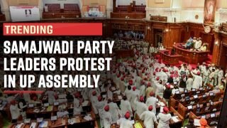 Samajwadi Party Leaders Protest Outside UP Assembly Ahead Of Budget Session - Watch Video