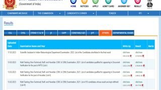 SSC IMD Scientific Assistant Provisional Result 2022 Declared at ssc.nic.in; Direct Link Here