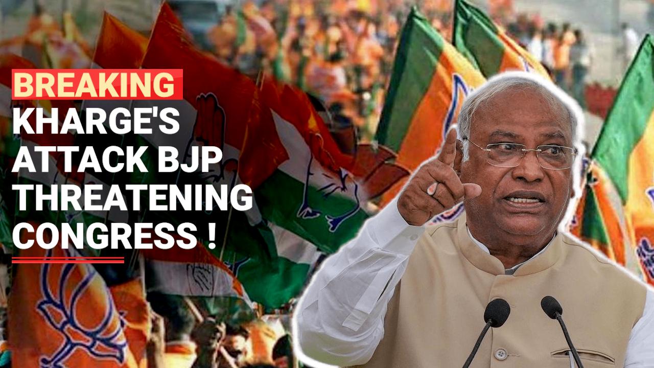 Mallikarjun Kharge accuses BJP of threatening Congress - Watch Video