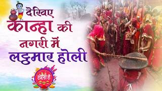 Lathmar Holi Video: श्री कृष्ण की नगरी मथुरा-ब्रज में खेली गई लट्ठमार होली, देखें वीडियो