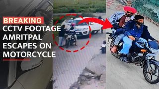 New CCTV footage : Amritpal Escapes in motorcycle, wearing pink turban - Watch Video